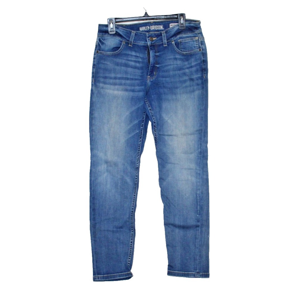 Harley Davidson Boyfriend Jeans Womens 29 Blue Denim Straight Leg Biker 32x30